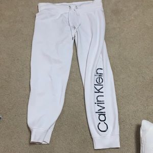 White Calvin Klein joggers